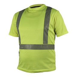 [ECO-110AMCRMD] CAMISA ECOFRIENDLY CUELLO REDONDO AMARILLA C/REFLEJANTE T MD.