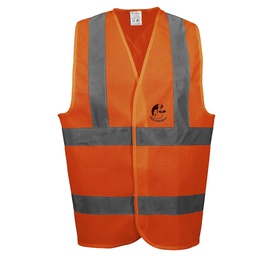 [ECO-1026ANCRXG] CHALECO ANSI TIPO R CLASE 2, ECOFRIENDLY ANARANJADO HI-VIS, C/REF GRIS DE 2" Y CIERRE DE GANCHO Y FELPA. T-XG.