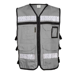 [SR-2020GRCRCH] CHALECO 100% ALGODON COLOR GRIS TALLA CHICA