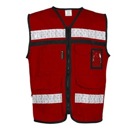 [SR-2030GUCRXG] CHALECO RESCATISTA CERRADO GUINDO 100% ALGODON C/ REF TALLA XG