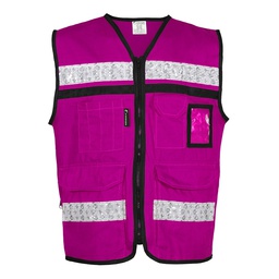 [SR-2030MOCRMD] CHALECO RESCATISTA CERRADO MORADO 100% ALGODON C/ REF TALLA MD