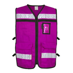 [ECO-2040MOCR2XG] CHALECO RESCATISTA ABIERTO MORADO ALGODON/POLIESTER CON REFLEJANTE TALLA 2XG