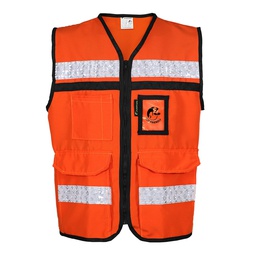 [ECO-2050ANCRMD] CHALECO ANARANJADO CERRADO  TIPO RESCATISTA LIGERO CLASE II TALLA MD