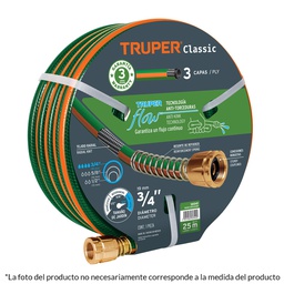 [16033] Manguera 1/2' reforzada 3 capas 25 m conexiones de metal