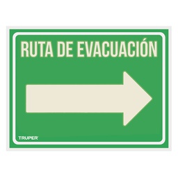 [18368] Letrero de señalizacion 'RUTA EVACUACION DERECHA',21 x 28 cm