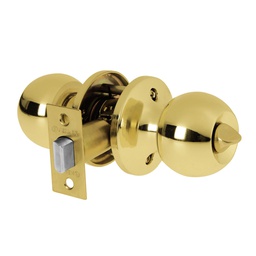 [23661] Cerradura tipo esfera, tubular, baño, brillante, Basic