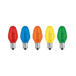 [46822] Caja con 50 focos incandescentes de colores base E12 7.5W