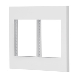 [47065] Placa 2 ventanas, 6 modulos, linea Española, color blanco