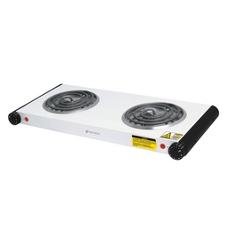 [48127] Parrilla electrica 2 quemadores en espiral, negra Volteck