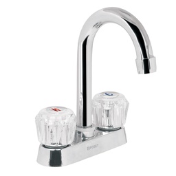 [49277] Mezcladora 4' para lavabo, cuello bar, manerales de acrilico