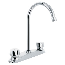 [45628]  Mezcladora inox 8' p/fregadero, manerales hexagonal, Aqua