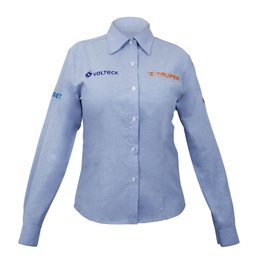 [63101] Camisa manga larga para mujer, azul, CH, Truper