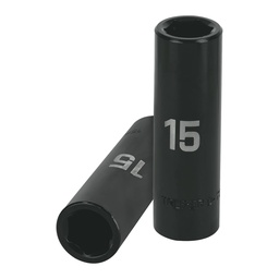[12427] Dado largo cuadro 1/2' de impacto 6 puntas de 15 mm, Truper