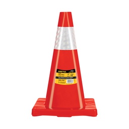 [28252] Cono de precaucion de 45 cm de PVC con reflejante, Pretul