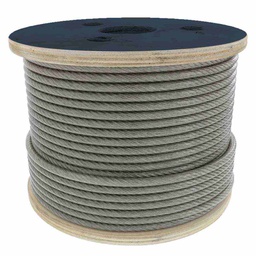 [B-290] CABLE DE ACERO ALMA DE ACERO IWRC 6X26 1" ROLLO 500M