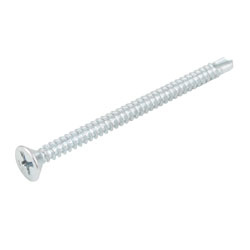 [PI-06005] PIJA P/LAMINA CAB. PLANA PUNTA D/BROCA GALV. #8x3" (Precio x Caja - caja c/300 piezas)
